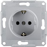 Розетка с заземлением без рамки Schneider Electric Sedna 1-м. алюминий картинка